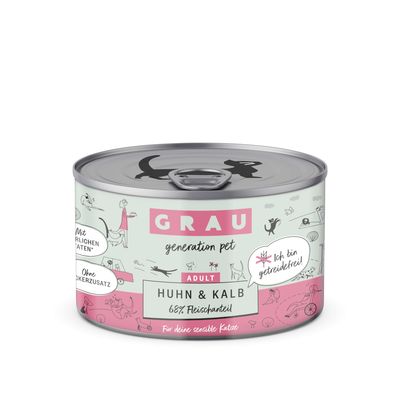 GRAU Sensitive cielęcina, kurczak adult 200 g × 12