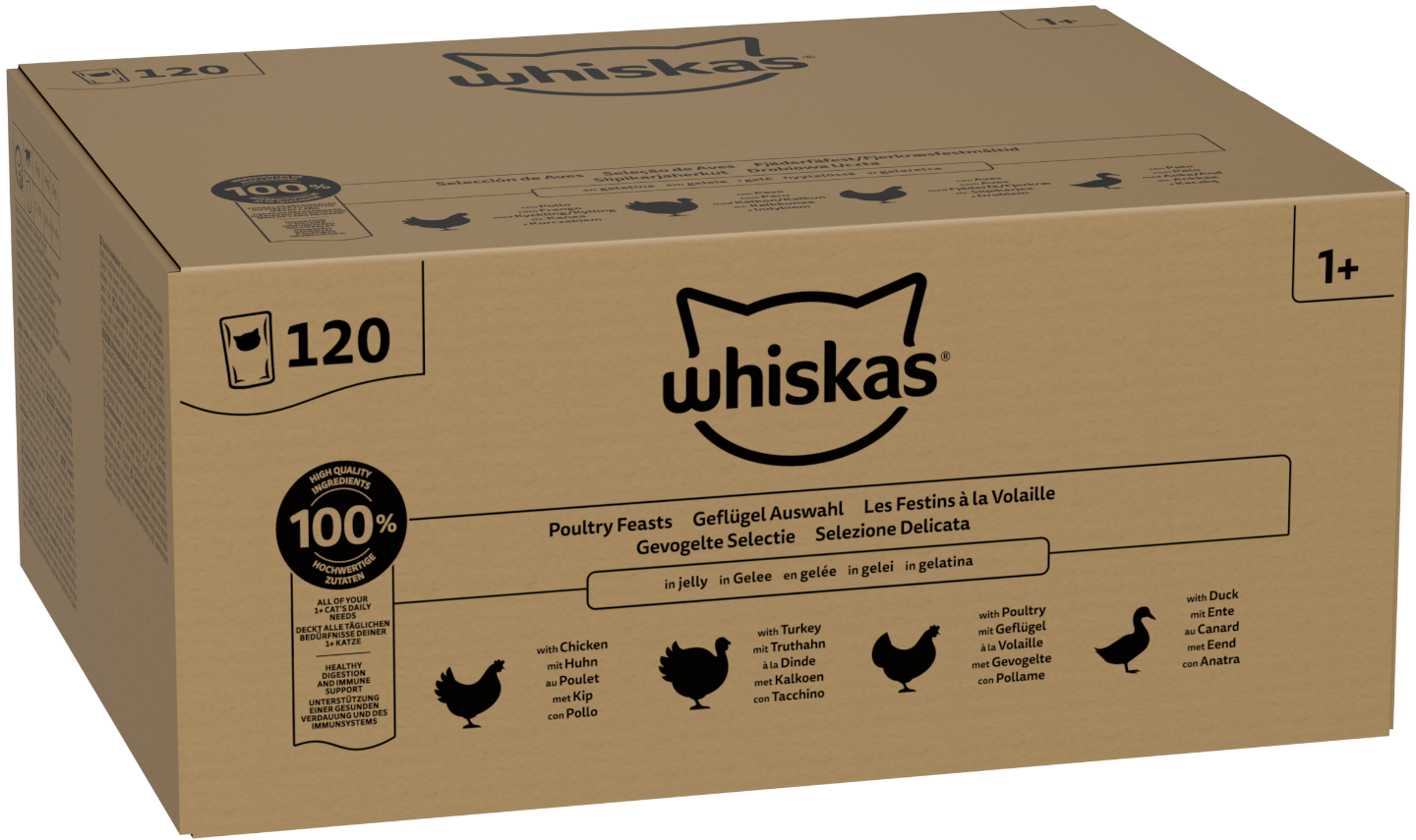 Whiskas mix smaków w galaretce adult 85 g × 120