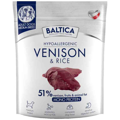 Baltica Nutraceutic Hypoallergenic dziczyzna, ryż adult średnie rasy 1 kg