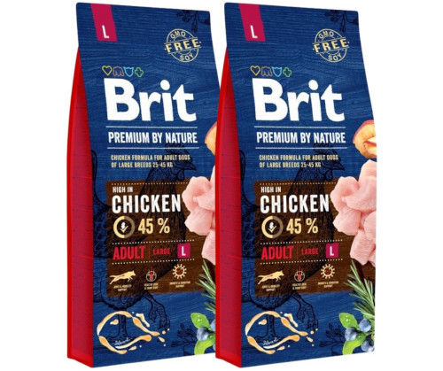 Brit By Nature adult duże rasy 15 kg × 2