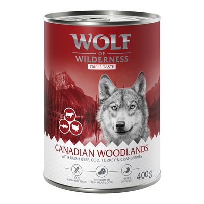 Wolf of Wilderness The Taste Of dorsz, indyk, wołowina adult 400 g × 12