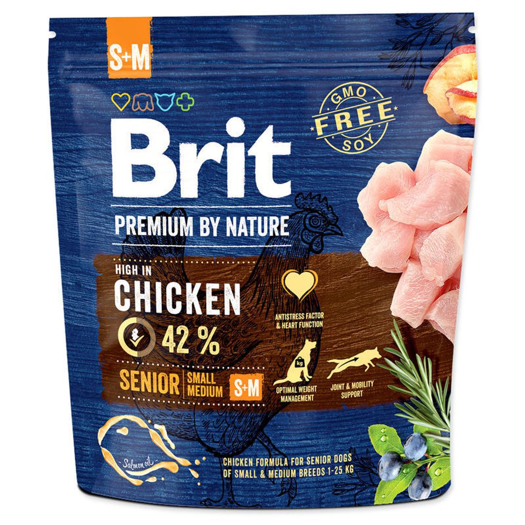 Brit By Nature kurczak senior małe i średnie rasy 1 kg