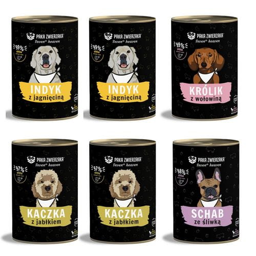 Paka Zwierzaka Seventh Heaven indyk, jagnięcina, kaczka, królik, wieprzowina, wołowina 400 g × 6