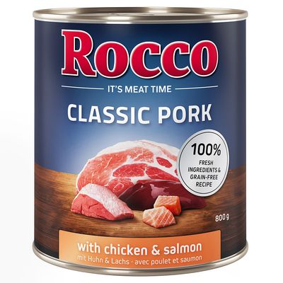 Rocco Classic cielęcina, indyk, jagnięcina, kurczak, serce drobiowe, wieprzowina, wołowina, łosoś adult 800 g × 24