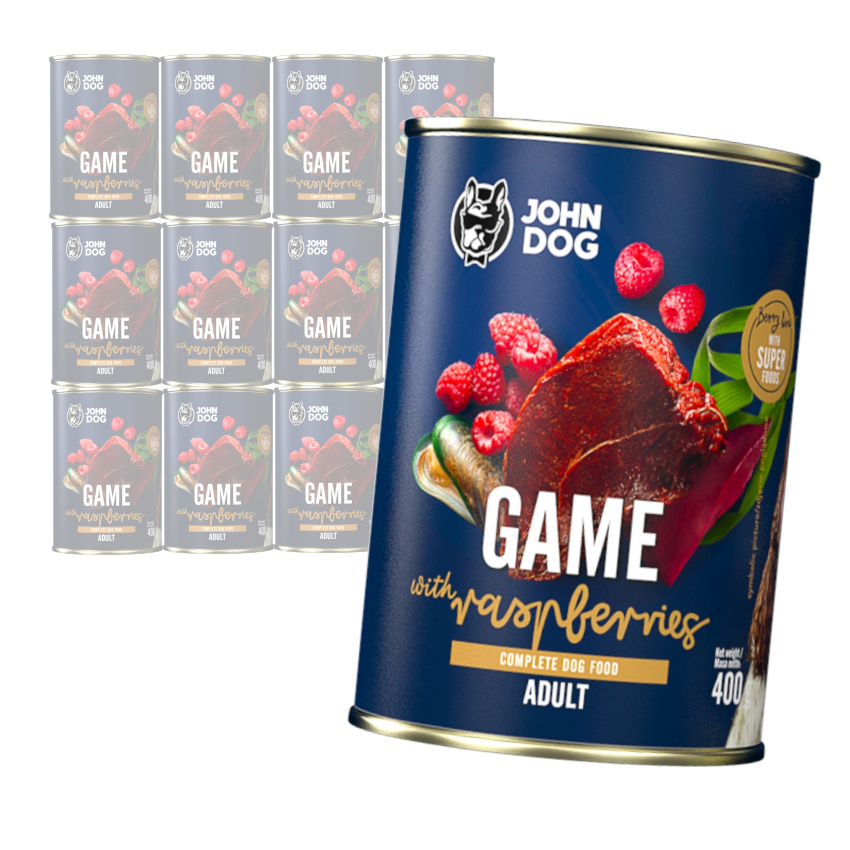 John Dog Berry Line dziczyzna adult 400 g × 12