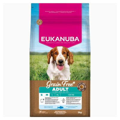 Eukanuba Grain Free ryby oceaniczne adult małe rasy, średnie rasy 3 kg × 2