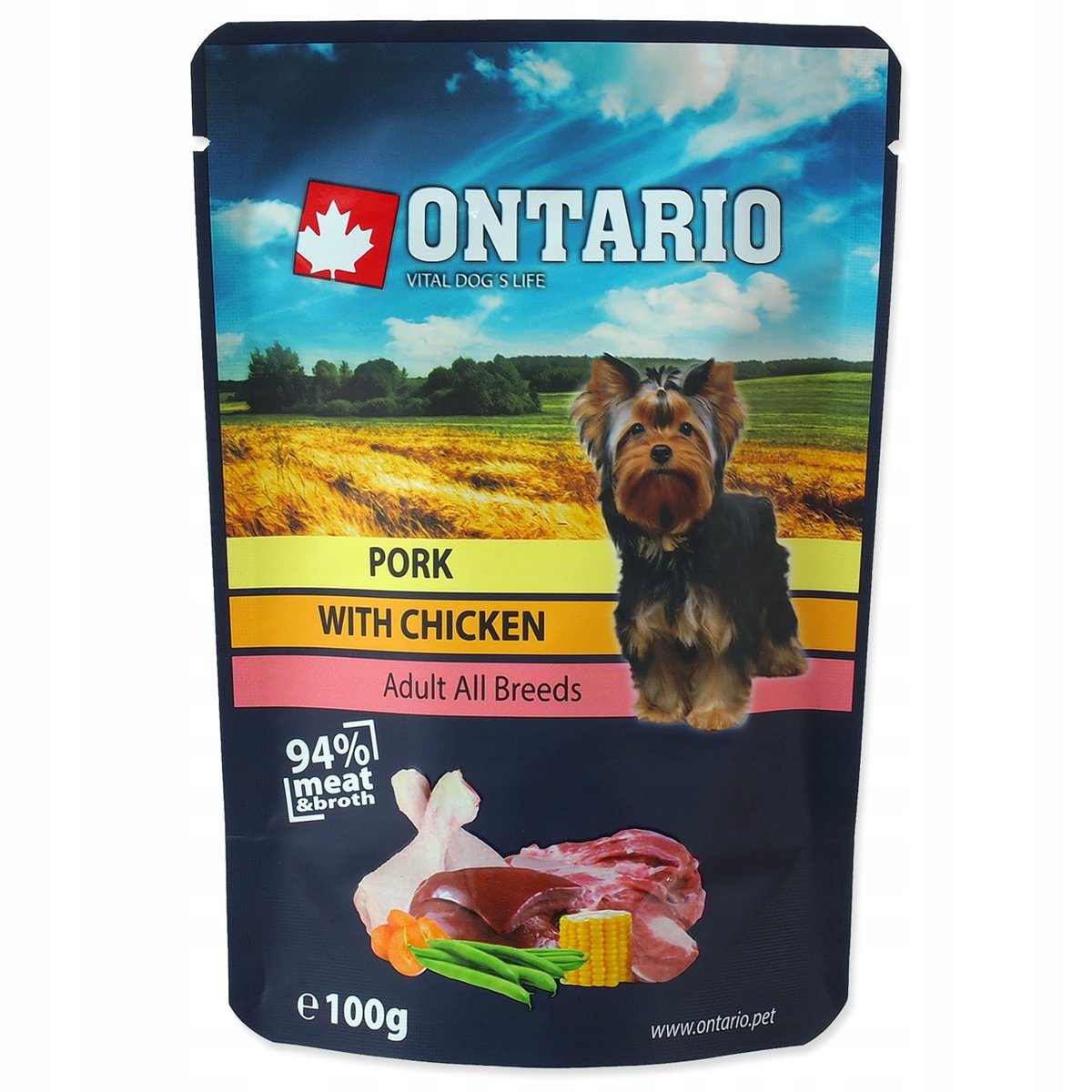 Ontario kurczak, wieprzowina adult 100 g