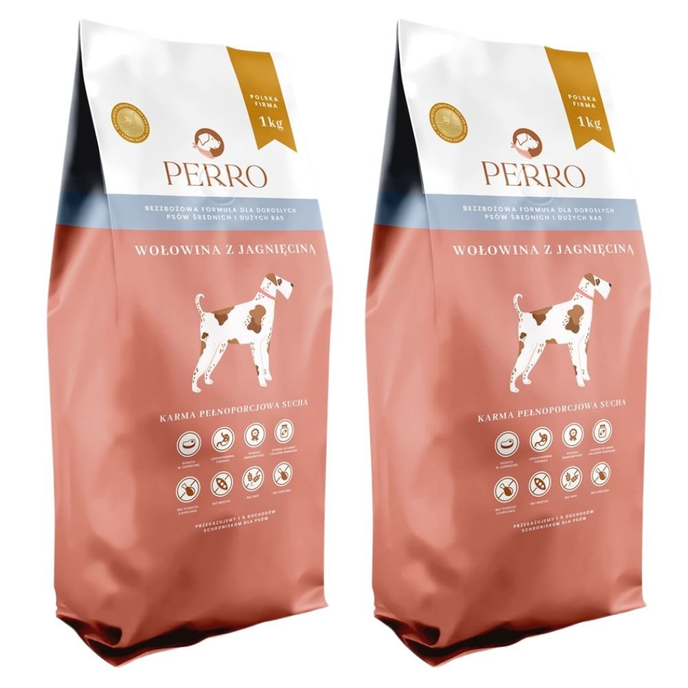 Perro jagnięcina, wołowina 1 kg × 2