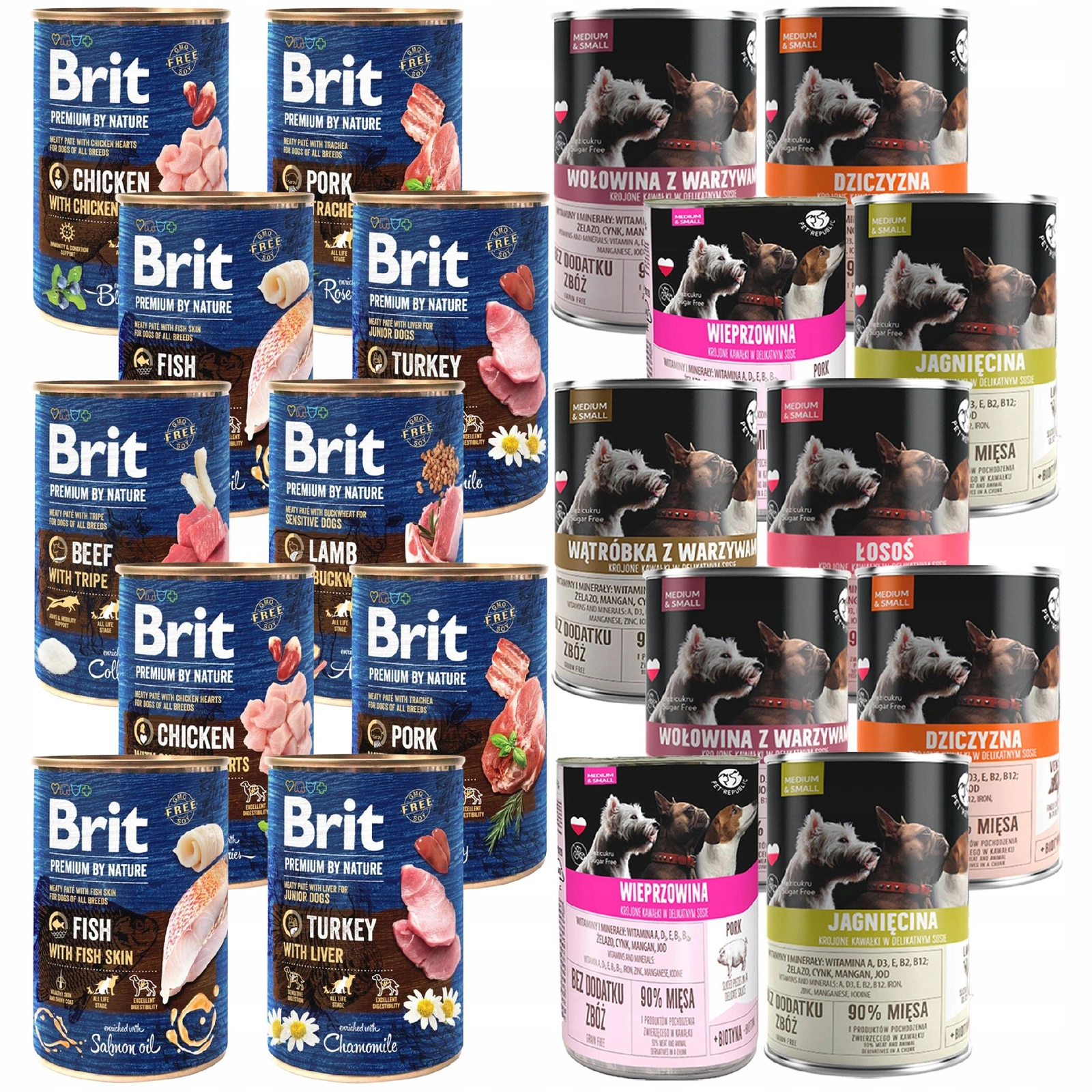 Brit By Nature mix smaków adult 400 g × 20