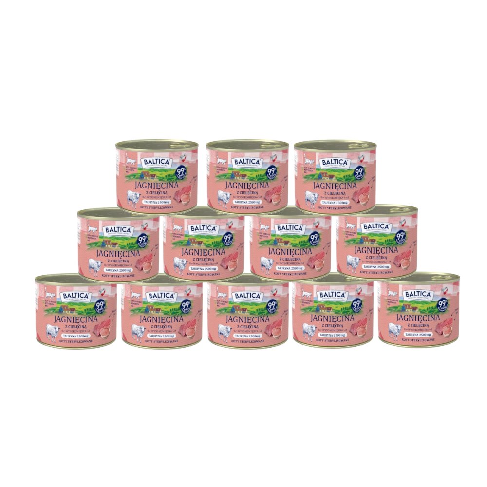 Baltica Sterilised jagnięcina z cielęciną adult 185 g × 12