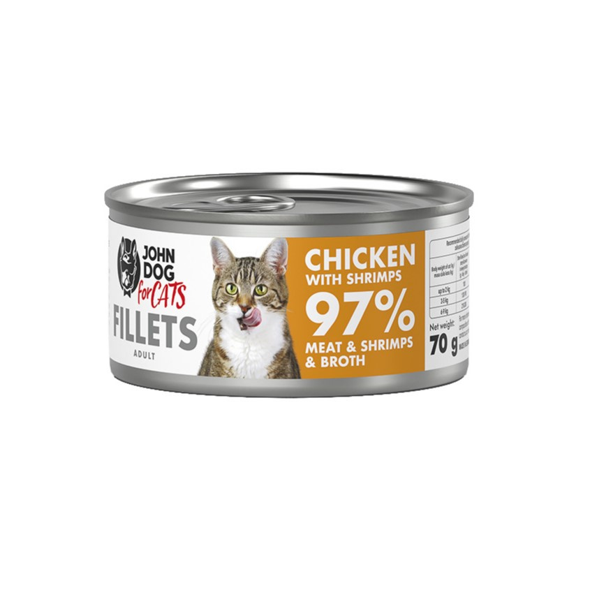 John Dog For Cats kurczak z krewetkami w sosie adult 70 g