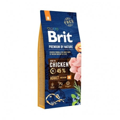 Brit By Nature kurczak adult średnie rasy 15 kg