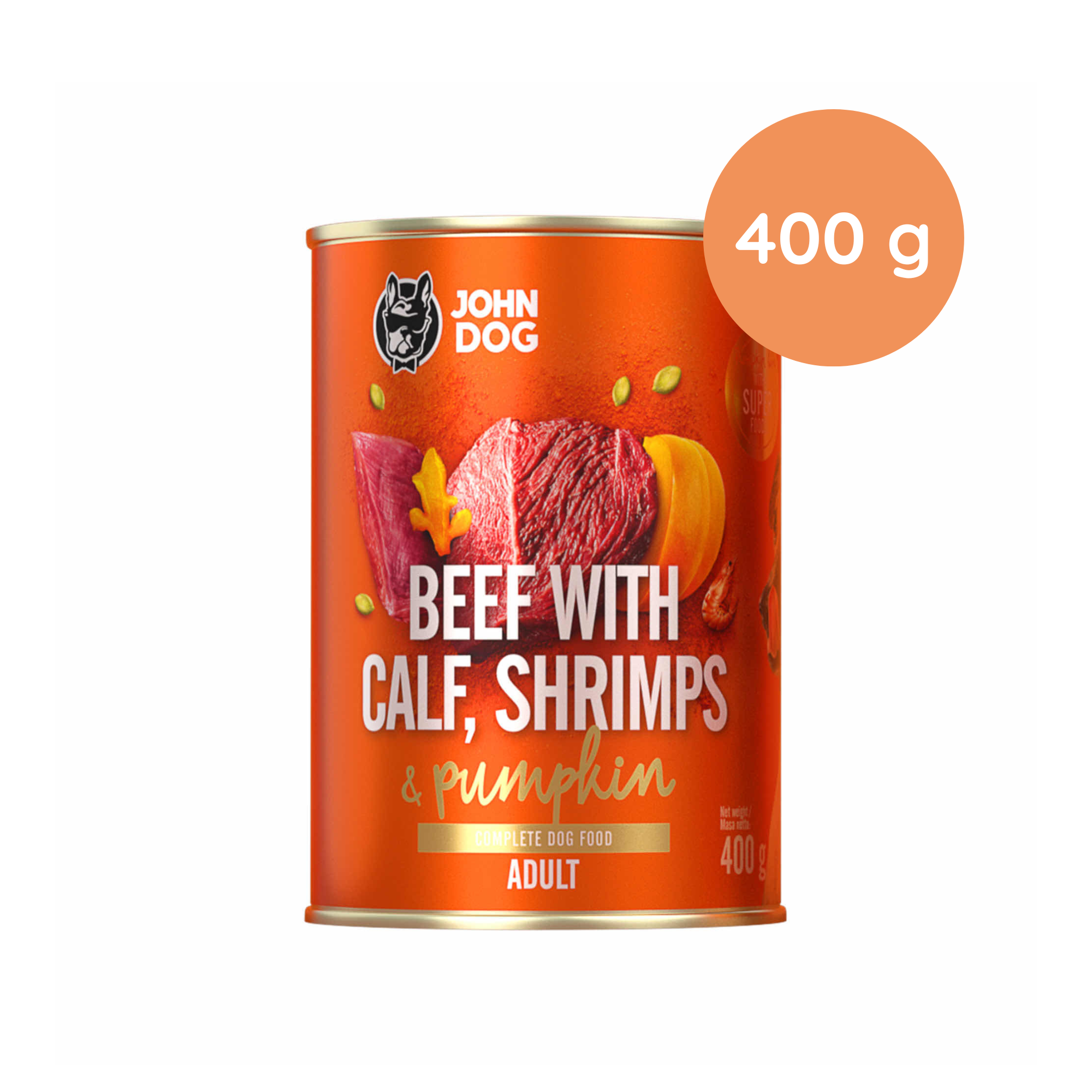 John Dog Pumpkin Line cielęcina, krewetki, wołowina adult 400 g