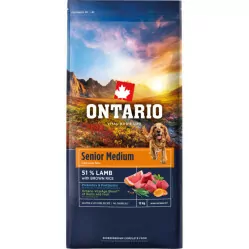 Ontario jagnięcina z ryżem senior średnie rasy 12 kg