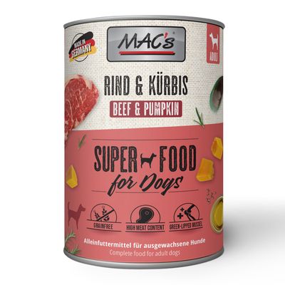 MAC's Superfood wołowina i dynia adult 400 g × 6