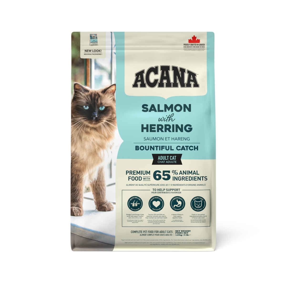 Acana Bountiful Catch Skin & Coat morszczuk, pstrąg, łosoś, śledź adult 1,8 kg