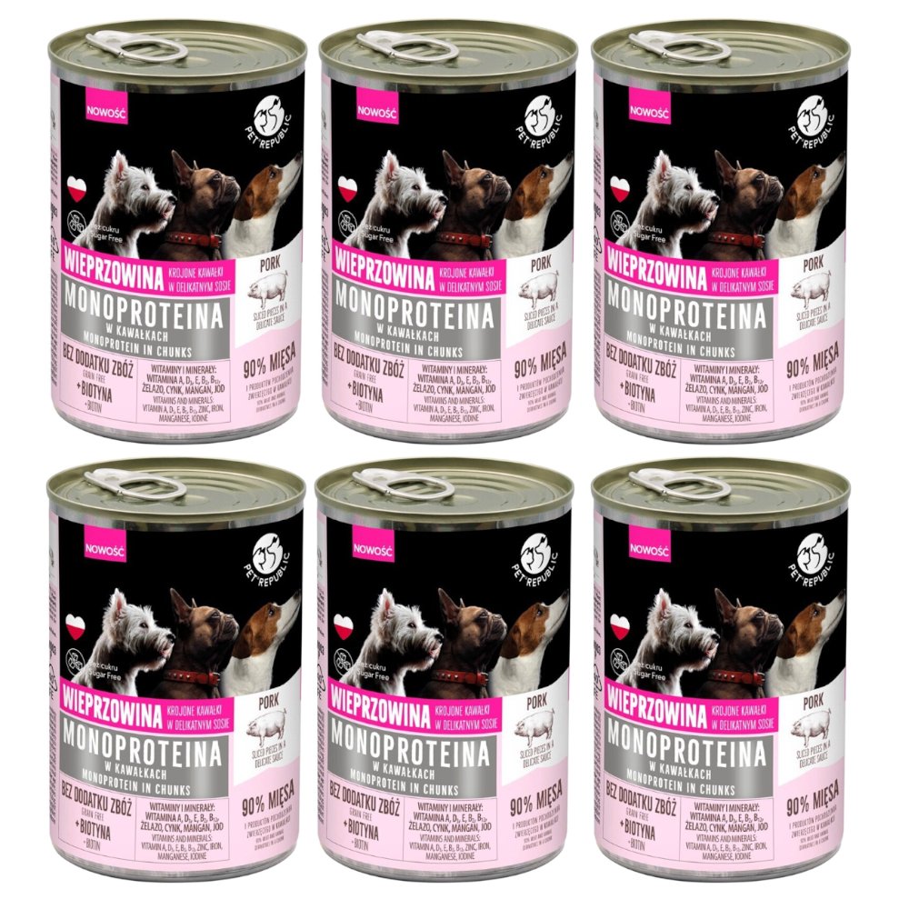 PetRepublic Monoproteina wieprzowina 400 g × 6