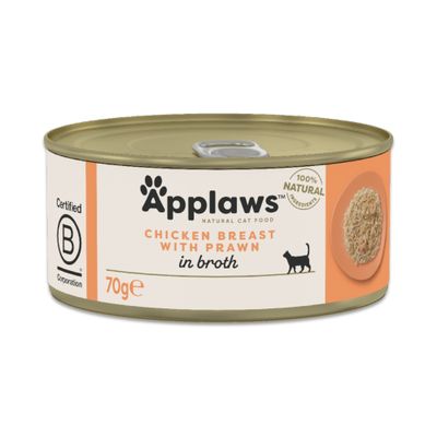 Applaws Sensitive krewetki, kurczak w bulionie adult 70 g × 6
