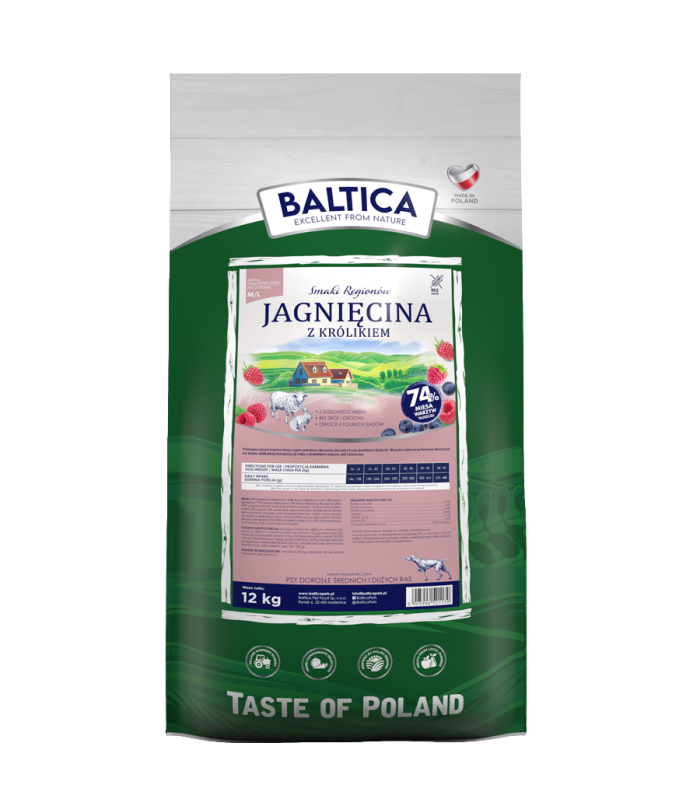 Baltica Smaki Regionów jagnięcina, królik adult średnie rasy, duże rasy 9 kg