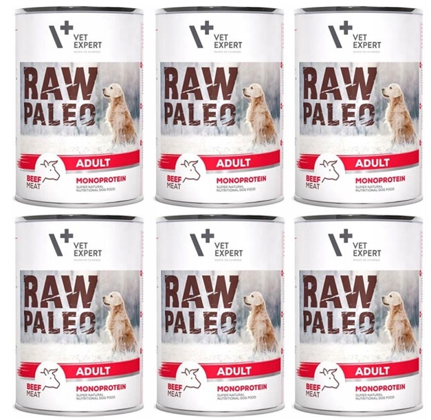 VetExpert Raw Paleo wołowina adult 400 g × 6