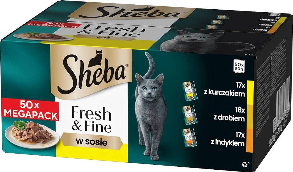 Sheba Fresh & Fine mix smaków w sosie adult 50 g × 50