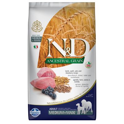 Farmina N&D Ancestral Grain jagnięcina adult średnie rasy, duże rasy 12 kg × 2