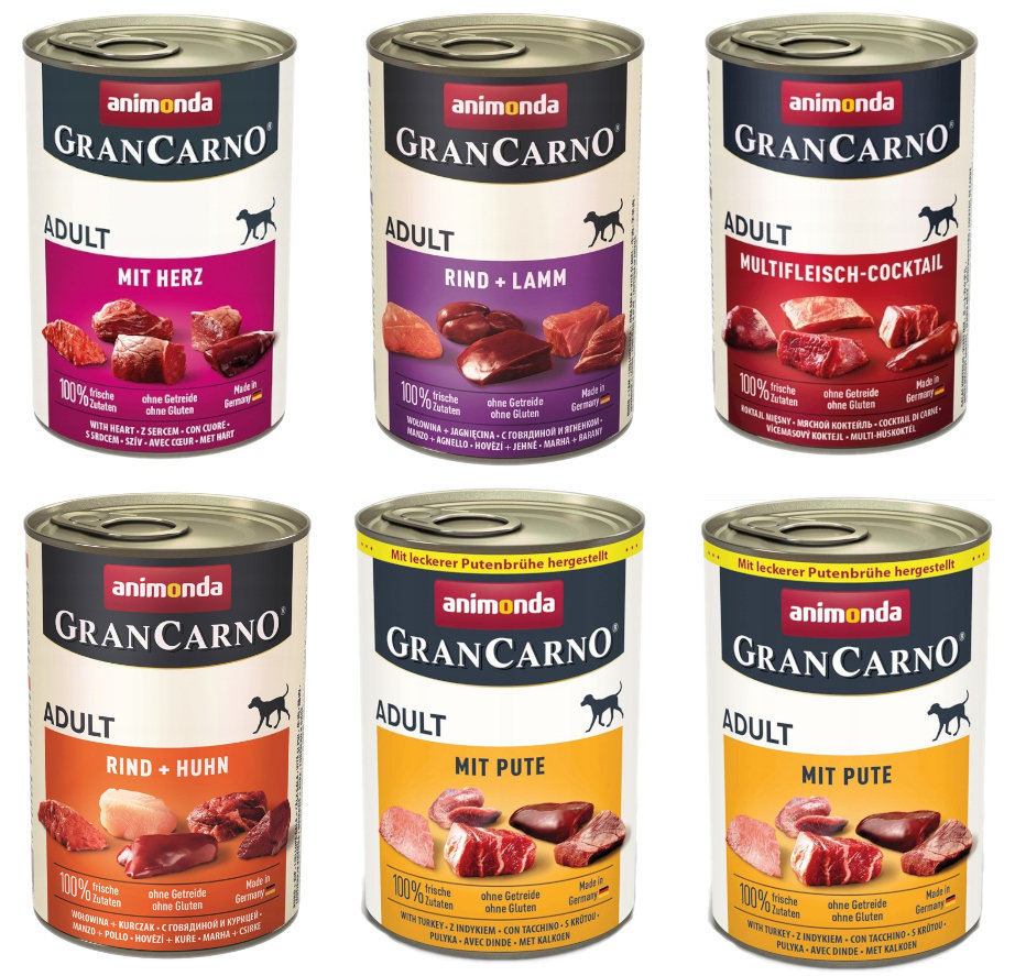 Animonda GranCarno indyk, jagnięcina, kurczak, wołowina adult 400 g × 6