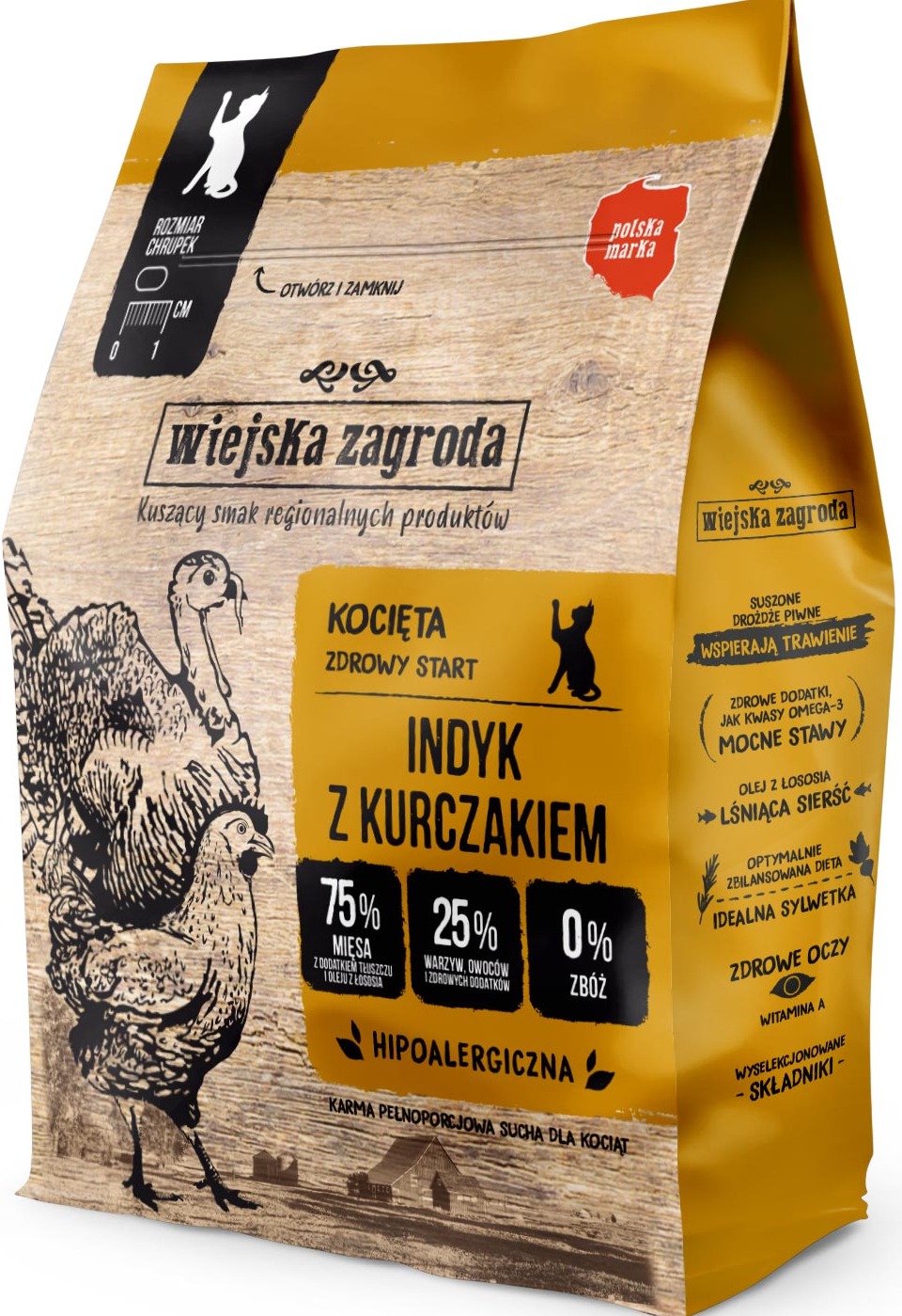 Wiejska Zagroda Digestive indyk, kurczak kitten 400 g