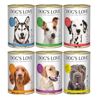 Dog's Love Classic dziczyzna, indyk, jagnięcina, kurczak, ryba, wołowina adult 400 g × 6