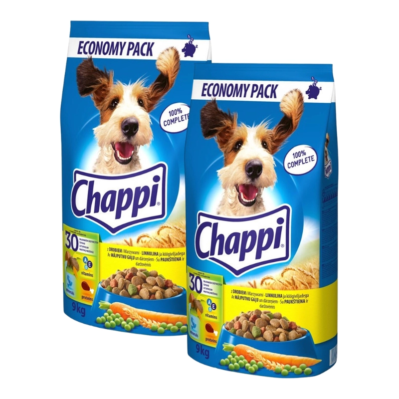 Chappi drób, wołowina 9 kg × 2