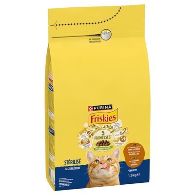 Purina Friskies Sterilised indyk, kurczak z warzywami adult 1,5 kg × 3