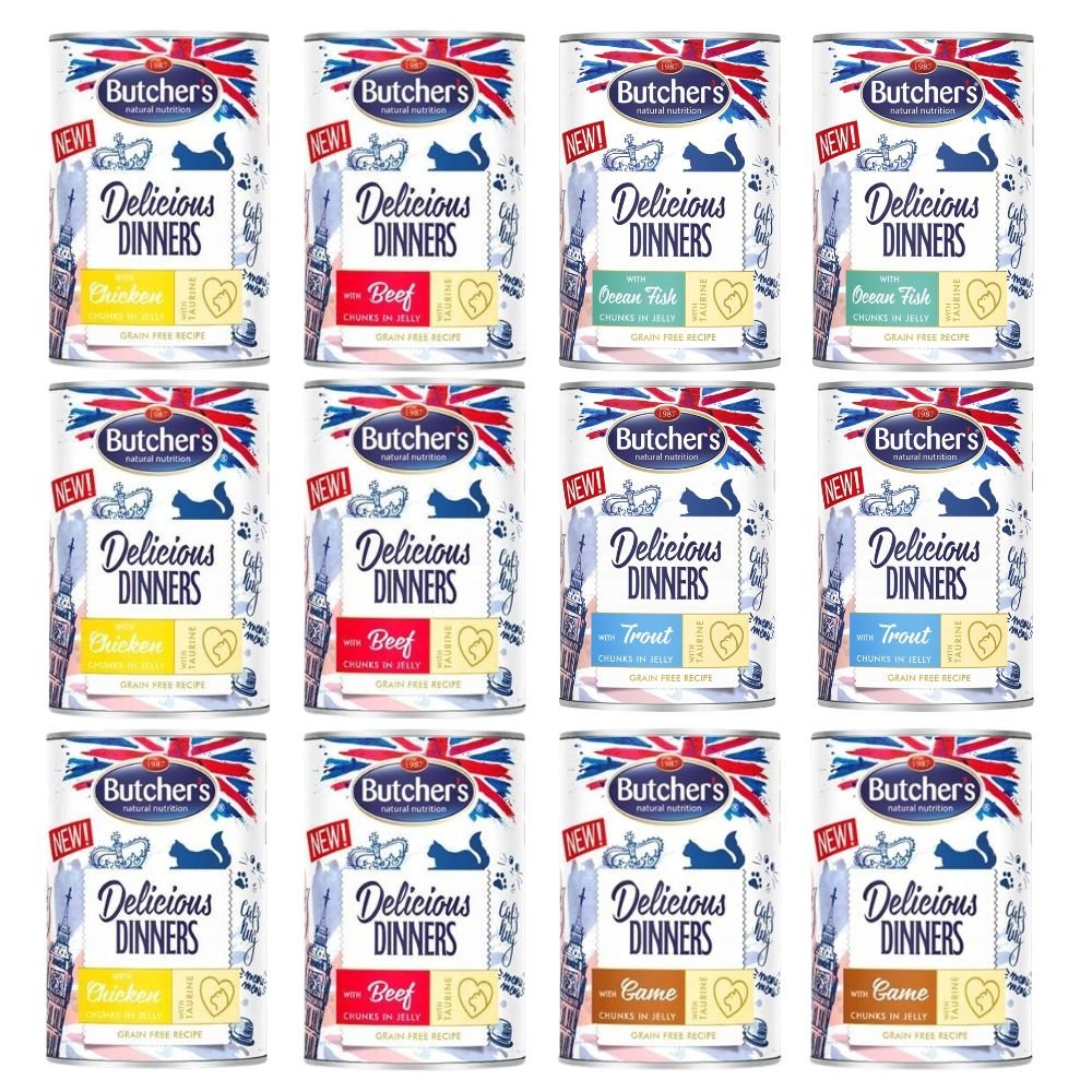 Butcher's Delicious Dinners mix smaków w galaretce adult 400 g × 12