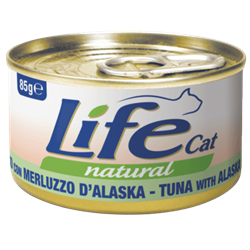 Life Cat Natural dorsz, tuńczyk w bulionie 85 g