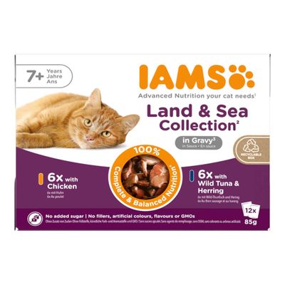 IAMS Advanced Nutrition mix smaków w sosie senior 85 g × 12