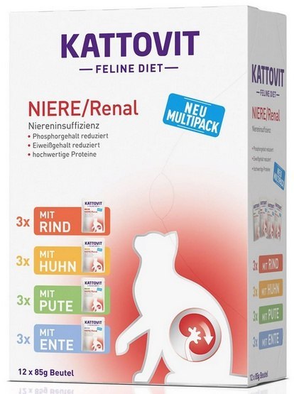 Kattovit Feline Diet Renal mix smaków w sosie 85 g × 12