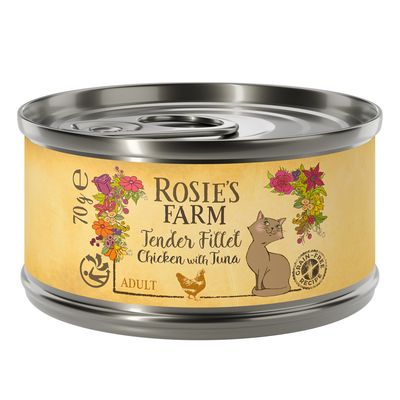 Rosie's Farm Tender Filet kurczak z tuńczykiem w bulionie 70 g × 12