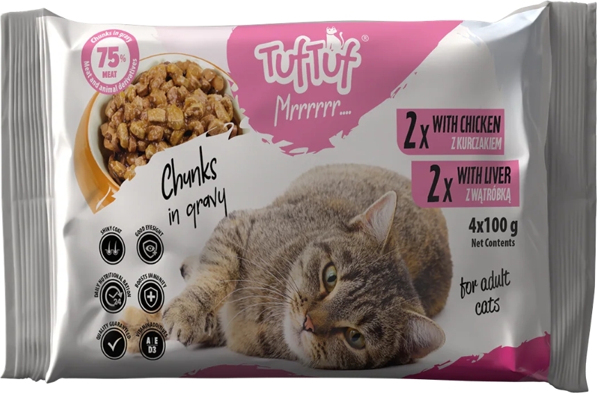 Tuf Tuf mix smaków w sosie adult 100 g × 4