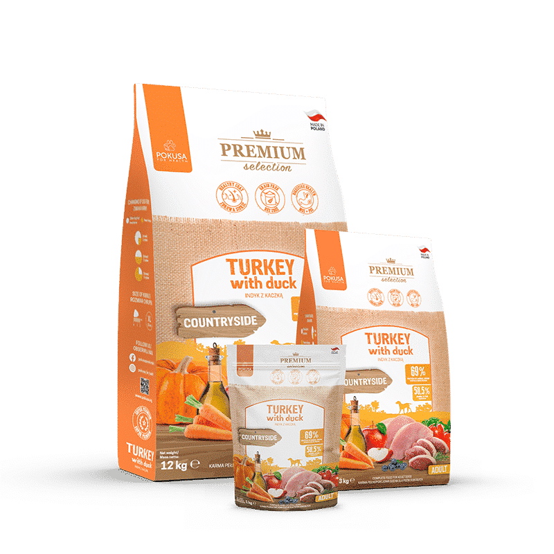 Pokusa Premium Selection indyk, kaczka adult duże rasy 1 kg