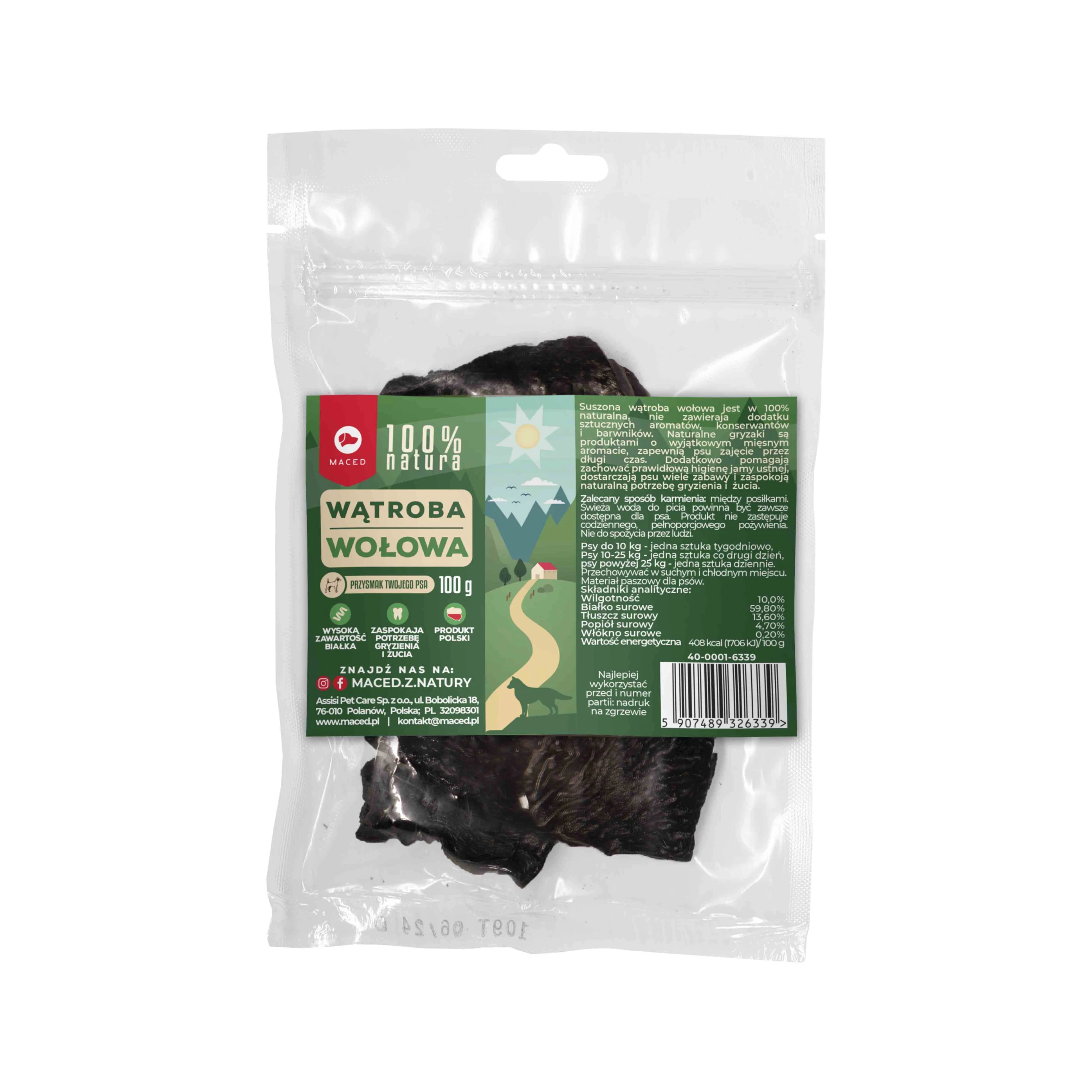 MACED 100% Natura wątroba wołowa 100 g