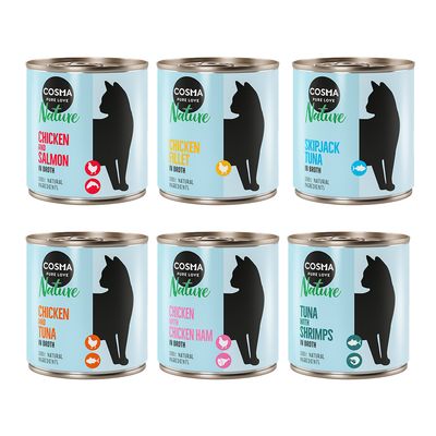 Cosma Nature Indoor mix smaków w bulionie 280 g × 6