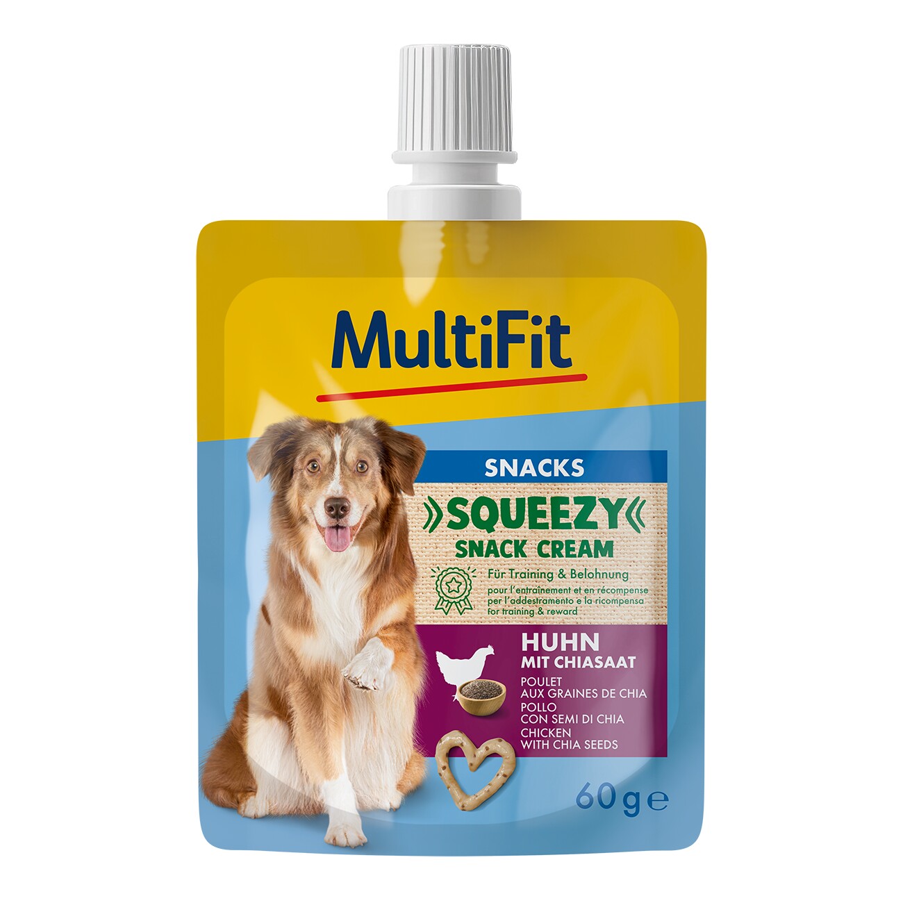 MultiFit Squeezy Snack Cream kurczak 60 g × 10