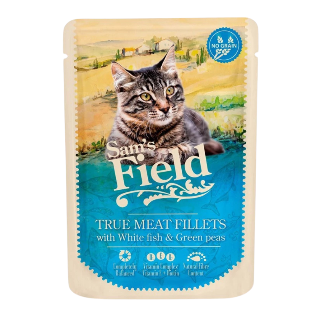 Sam's Field ryba z groszkiem kawałki adult 85 g