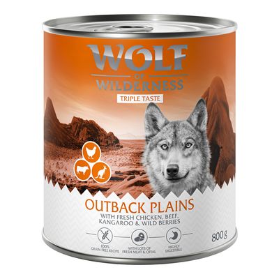 Wolf of Wilderness Triple Taste kangur, kurczak, wołowina adult 800 g × 12