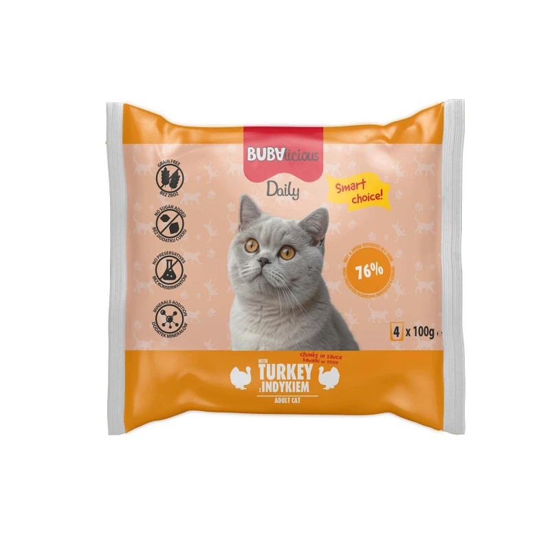 Buba Daily indyk w sosie adult 100 g × 4