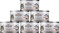 Ollo krewetki, kurczak, tuńczyk w galaretce adult 70 g × 24