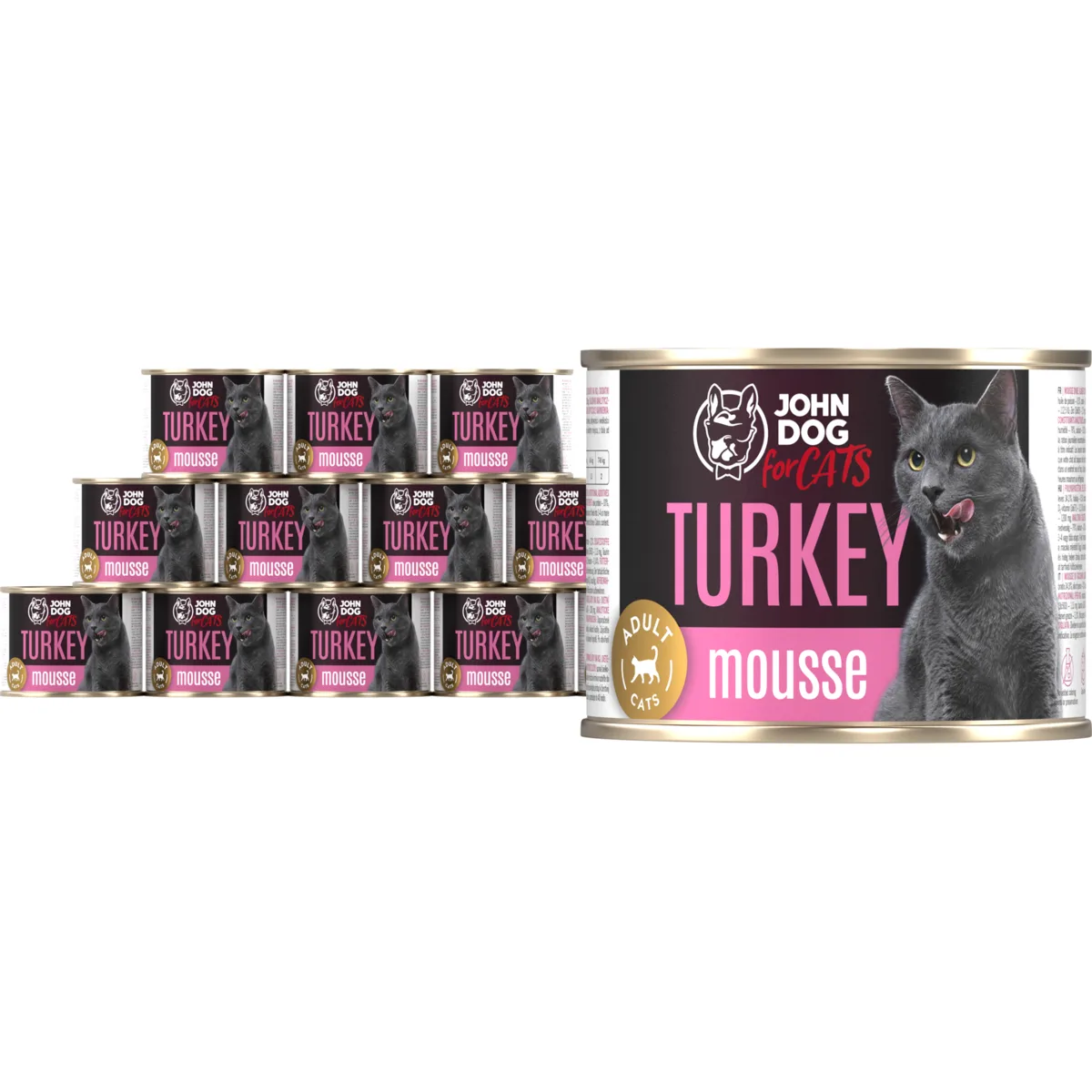 John Dog For Cats indyk pasztet adult 200 g × 12