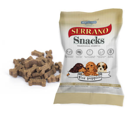 Mediterranean Natural Serrano Snacks kurczak, szynka serrano, wołowina puppy 100 g