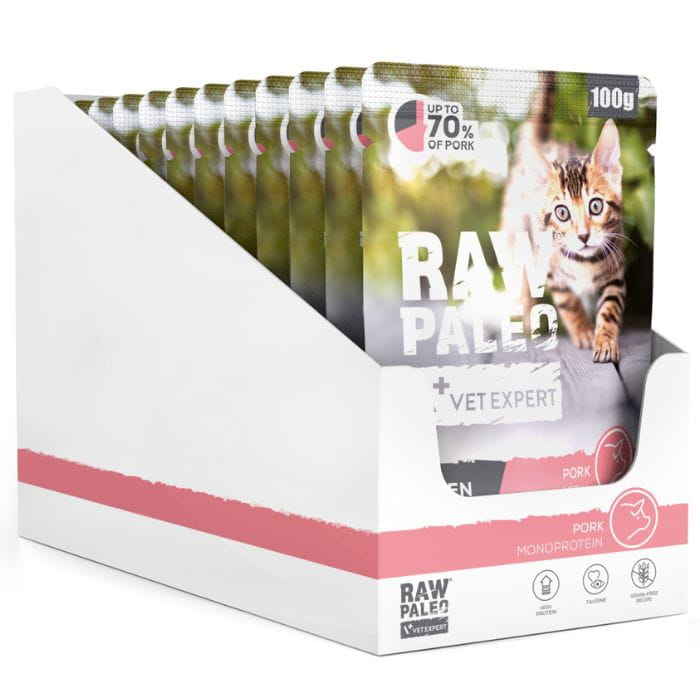 VetExpert Raw Paleo wieprzowina kitten 100 g × 12