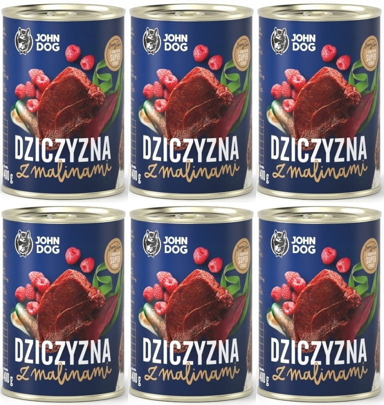 John Dog Berry Line dziczyzna, maliny adult 400 g × 6