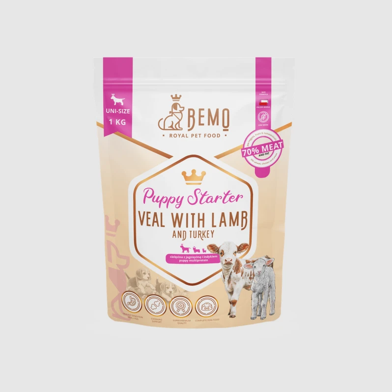 Bemo Puppy Starter cielęcina, indyk, jagnięcina puppy 1 kg